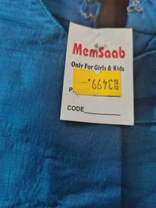 Elegant Blue Ethnic Gown With Tag &amp; 4 Inch Margin