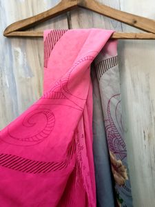 Double Colour Froral Print Saree