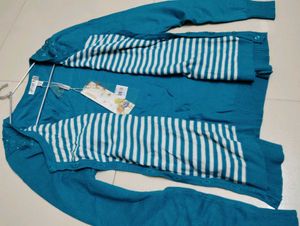 Teal Embellished Cardigan