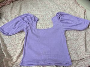 Purple Puff Sleeve Top
