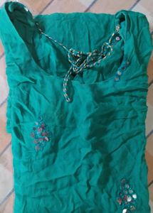 Green Embellished Kurta 💚
