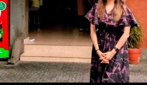 Black And Purple Frilled Dress