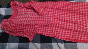 Printed Red Kurta