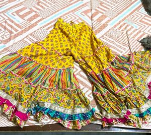 sharara suit mustard Yellow