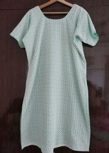 Embroidered Kurta Pants Set For Women, Green, 46in