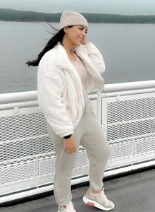 NEW LOOK Fluffy Sheep Zip - Up Hoodie