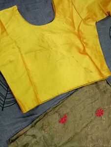 crop top with lehenga and dupatta set