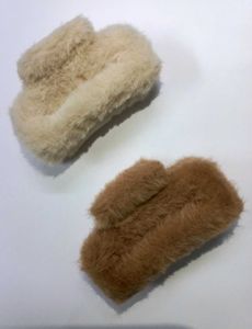 Set of 2 Plush Faux Fur Hair Claw Clutchers