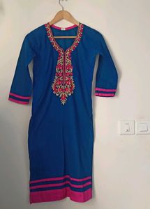 Embroidered Blue Kurti
