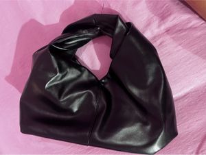 Black Faux Leather Shoulder Bag