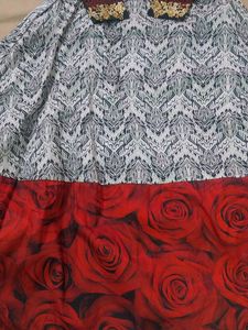 Floral Print Dress with Embellished Top&amp;dupatta