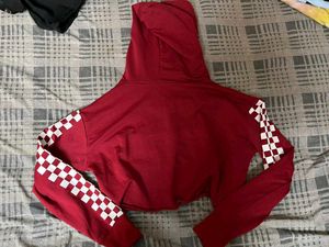 Red Checker Sleeve Hoodie