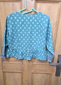 Elegant Green short peplum Kurti