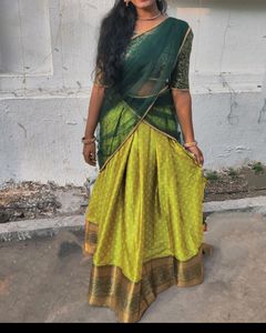 Green South Indian Half Saree