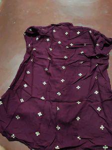 Maroon Floral Print Top