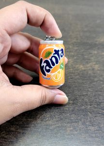 Fanta Miniature Colddrink Can Keychain Orange Colour