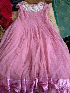Elegant Pink Ethnic Gown With Duppata