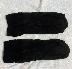 Ankle Level Black Satin Stockings- Unused