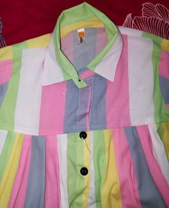 Pastel Charm Flared-Sleeve Shirt Top