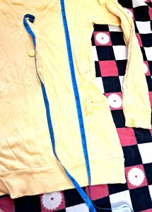 Yellow   Pure  Cotton  Top Full Sleeve