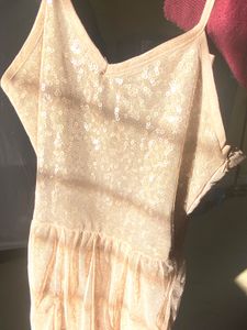 Golden Sequin Partywear Mini Dress