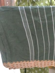 Green Cotton Saree