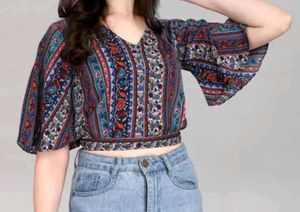 Multi Color Crop Top For Women