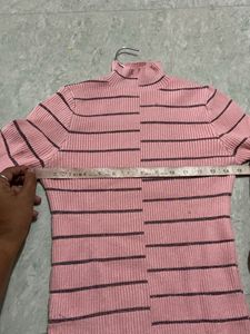 Baby pink Sweater T Shirt For Women