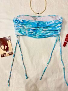 Blue Tie-Dye Bandeau Top