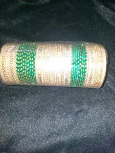 Peacock Green Colour Metal Bangles