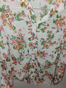 Floral Print Sheer Blouse