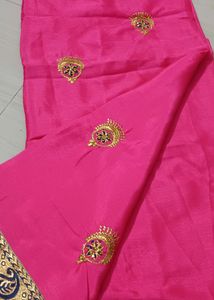 91)Georgette Pink Colour Saree