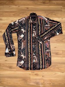 ZARA MAN Chain Link Print Long Sleeve Shirt