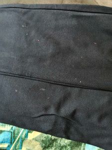 Navy Blue Zipper Detail Skinny Pants