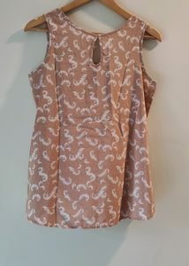 Price Dropped!! Beige Polyester Sleeveless Top.