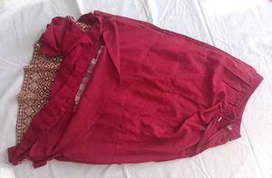 Wine Maroon Embroidered Lehenga Choli