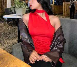 Red One-Shoulder Top