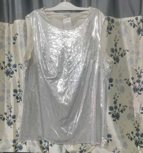 Shiny Silver Top Tunic