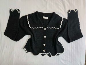 Cute Black Knit Cardigan fits S/M