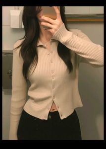 Ribbed Button-Down Cardigan