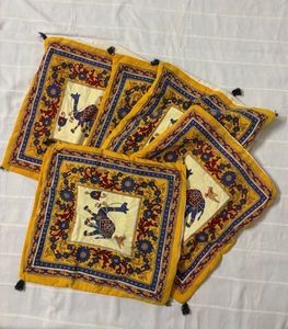 Bedsheet, 2 Bolster Covers, 5 Cushion Covers