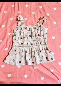 Floral Print Ruffled Top