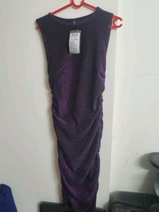 Sparkly Purple Ruched Dress