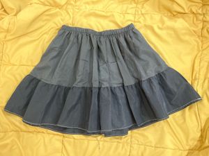 Blue Tiered Ruffle Mini Skort