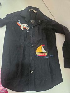 Cotton Silk Party Wear Kids Shirt