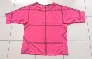 Pink Plaid Code Blouse M