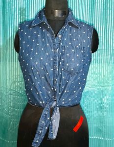 Size S/M 🎁Buy 2 Get 1 Free🎁 Denim Heart Top