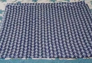 Indigo Floral Print Kantha Quilt