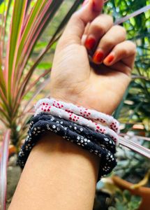 Handmade Fabric Silk Thread Kundan Bangles