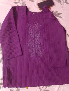 Purple Embroidered Kurta